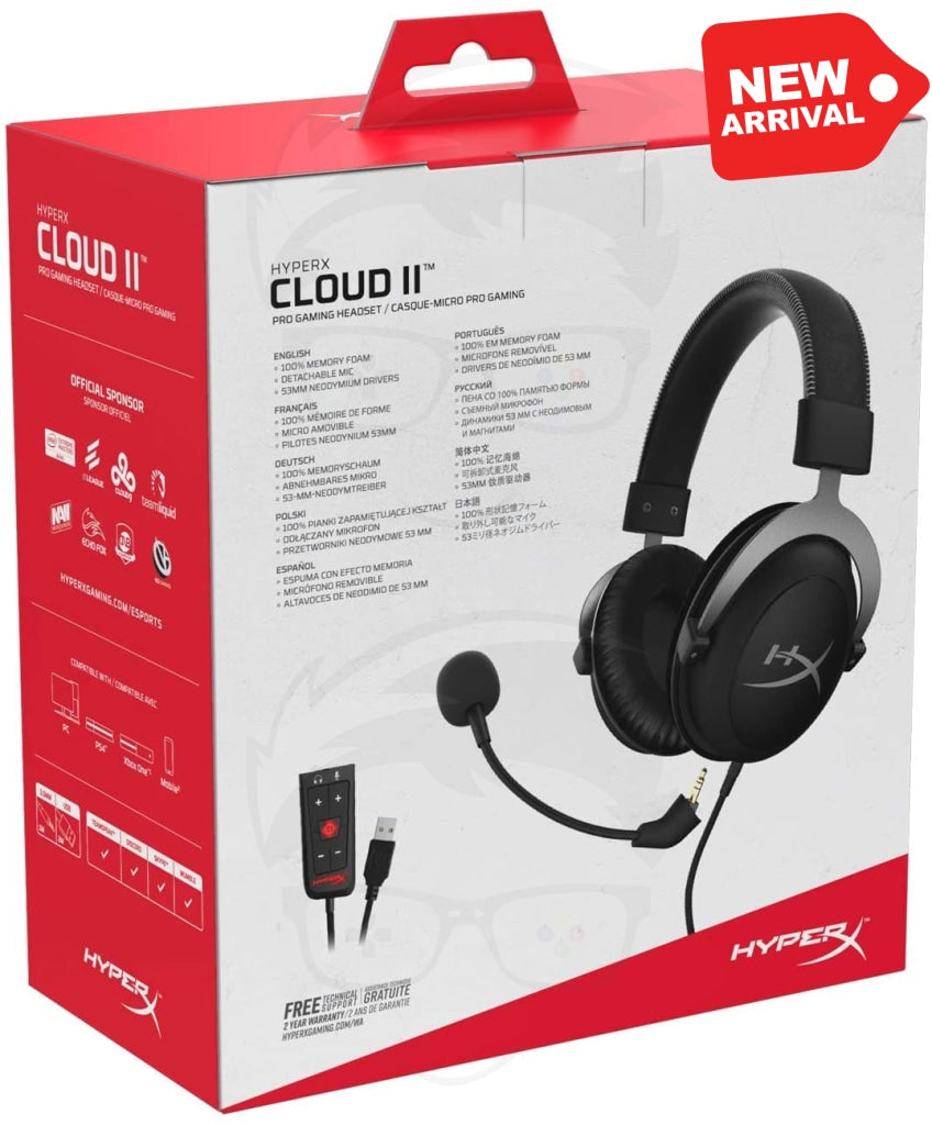 HyperX Cloud II - Gaming Headset, 7.1 PC, PS5, PS4, Xbox Series X|S, Xbox One – Gun Metal HyperX Cloud II - Gaming Headset, 7.1 PC, PS5, PS4, Xbox Series X|S, Xbox One – Gun Metal